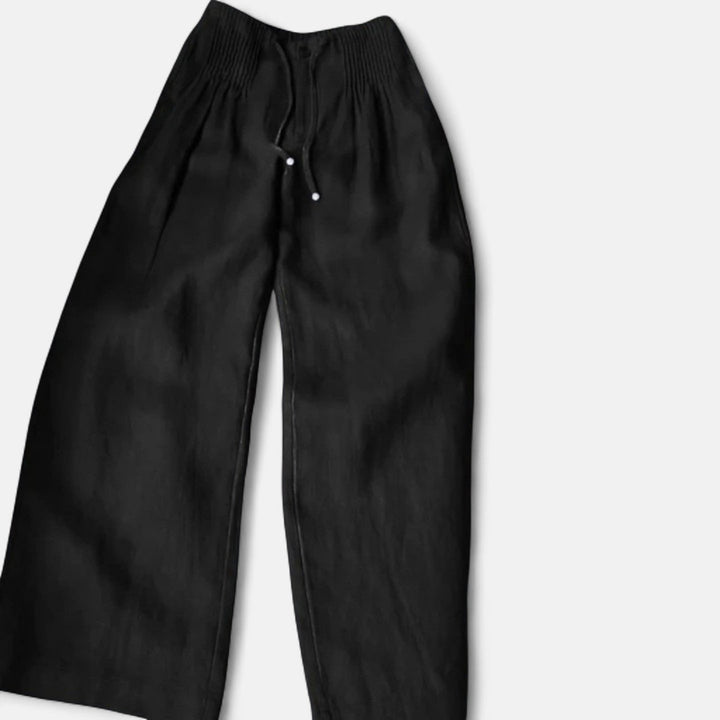 Camille | Wide-leg Pants in Cotton and Linen Blend